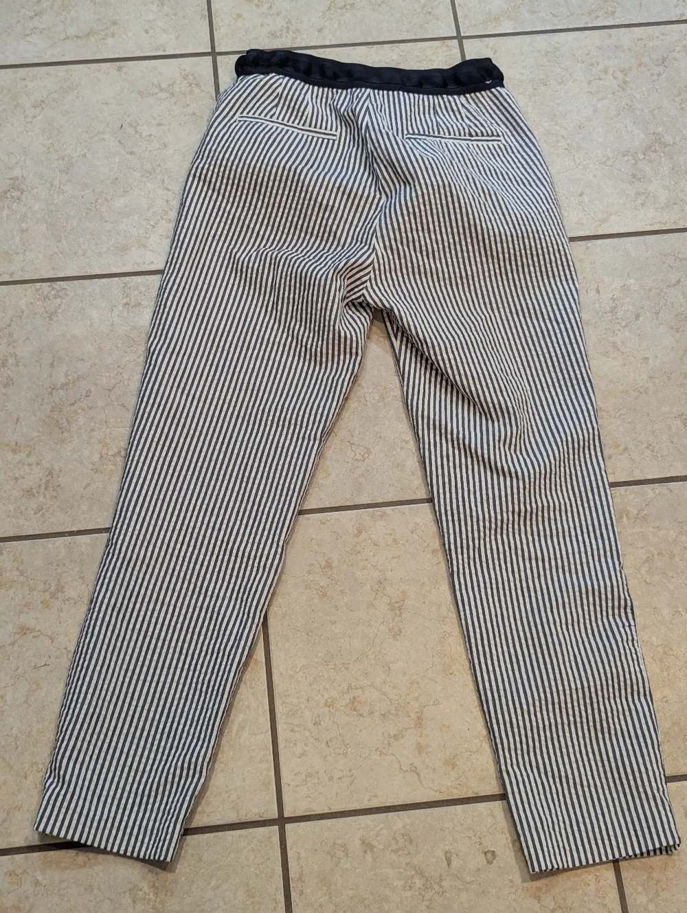Zara Seersucker Straight Leg Pants - Picture 9 of 9